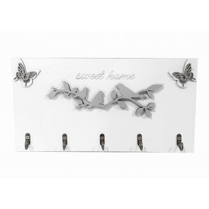 Věšák na klíče "Sweet home'' b/š