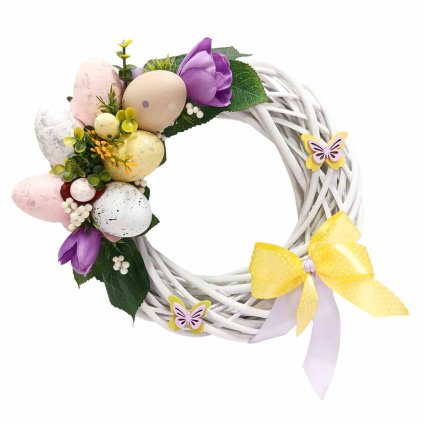 Velikonoční věneček - bílý /5  Velikonoční věneček - bílý /5