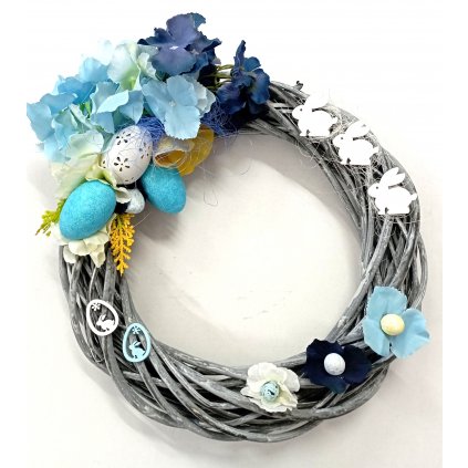 Velikonoční věnec-Modrý květ  Velikonoční věnec