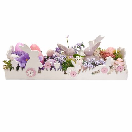 Velikonoční dekorace - ohrádka s králíky/1  dekorace - ohrádka s králíky/1