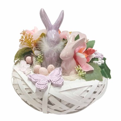 Velikonoční ošatka s králičcí  Velikonoční ošatka s králičcí