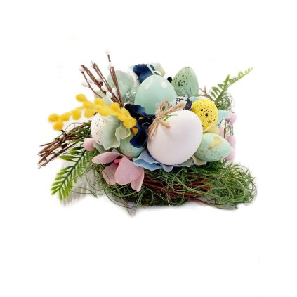 Velikonoční věnec svícen světle modrý