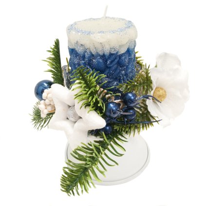 Bílý adventní svícen na stůl  Bílý adventní svícen na stůl