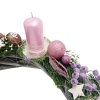 Adventní věnec šedo růžový  Adventní věnec
