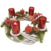 Dekorativní Adventní svícen s červenýma jablka mi  skořicí  Svícen s červenými jablkami a skořici