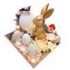 Velikonoční truhlík s králíkem  Velikonoční dekorace na stůl 22 x 18 x 26cm