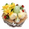 Jarní květinová dekorace s kuřátky  Jarní květinová dekorace s kuřátky