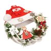 Vánoční věnec s červeným kulichem a sněhulákem  Vánoční věnec