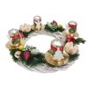 Adventní věnec tradiční se zlatými svíčkami  Adventní věnec tradiční