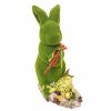 Zelená sametová socha králíka 40 cm  Zelená socha  králíka 40 cm