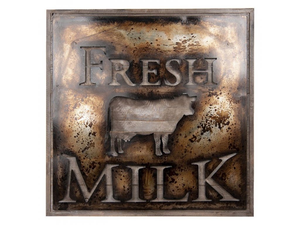 5wa0133 text board 60603 cm multi colored iron cow square wall board quote sign
