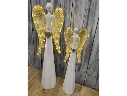 Anděl kov - zlatá křídla 67cm