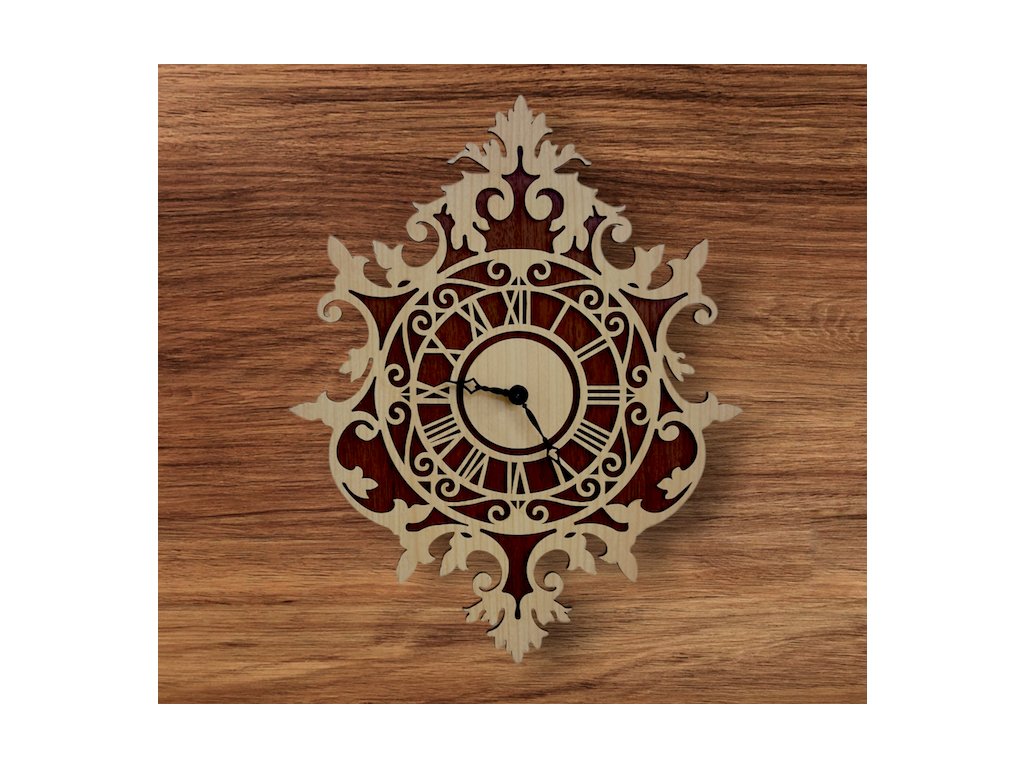 Dřevěné nástěnné hodiny - Vintage