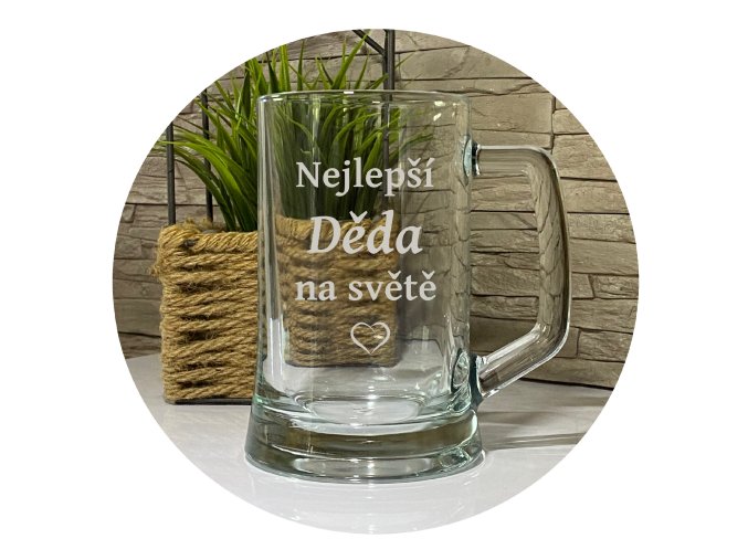 Pískovaná pivní sklenice - Nejlepší děda
