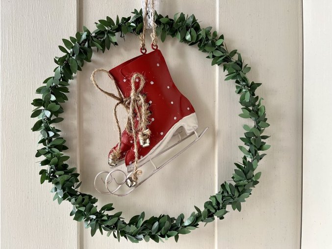 Dekorace závěsné brusle červené 2