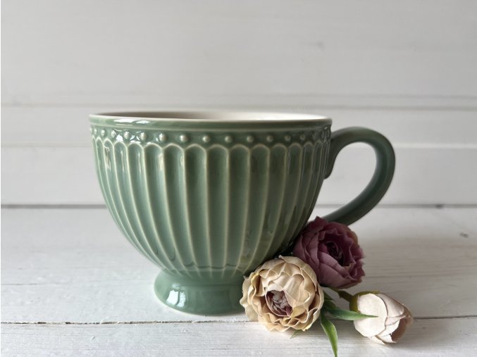Hrnek na caj Alice dusty green GreenGate 1