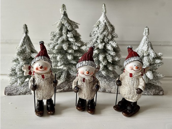 Dekorace sněhulák na lyžích 4