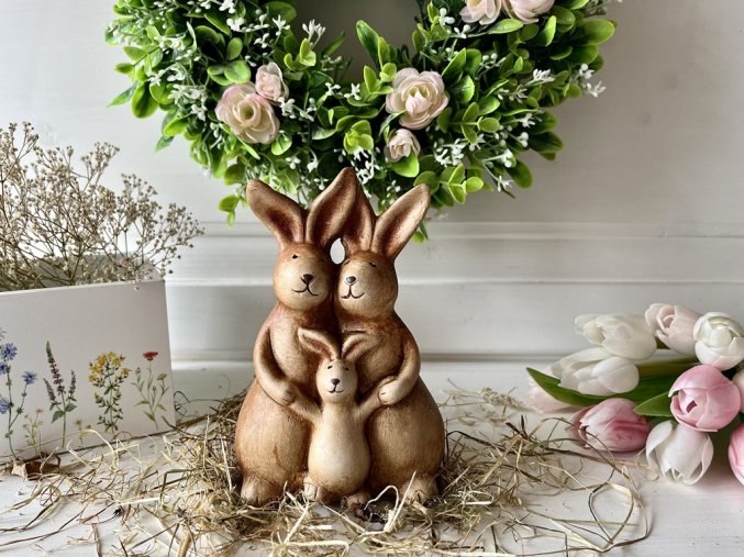 Velikonoční dekorace zaječí rodina