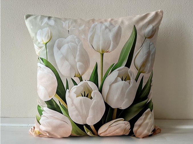 Jarní povlak na polštář s tulipány 3