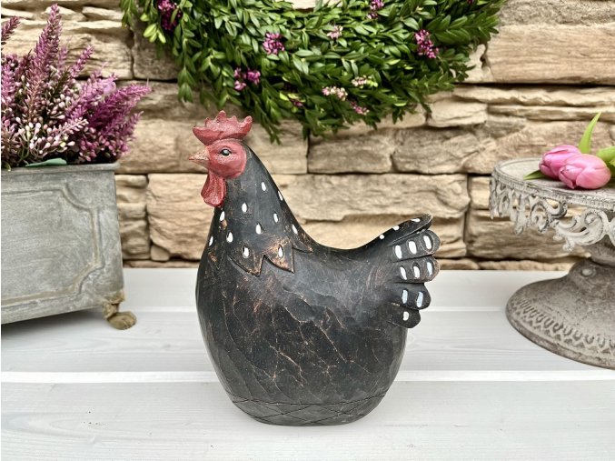 Drevena slepice cerna