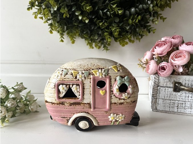 Keramický karavan svícen