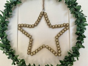 Zlatá hvězda s korálky - 2 velikosti