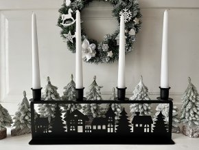 Černý adventní kovový svícen na 4 svíčky 2