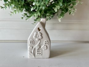 Bílé jarní keramické LED domečky 3