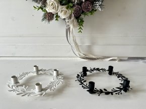 Malý adventní kovový svícen