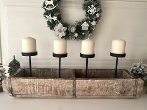Rustikální dřevěný adventní svícen 2
