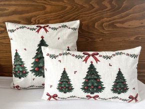 Zimní sametový povlak na polštář se stromečky - 2 rozměry