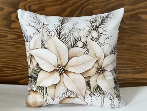 Zimní povlak na polštář s vánoční hvězdou 45 x 45 cm 1