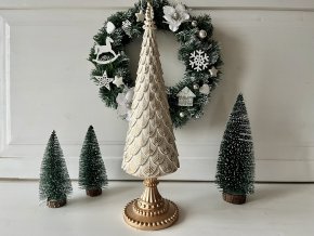 Krémovo zlatý antik dekorační vánoční stromek Noël
