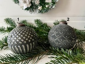 Granitová antik skleněná vánoční ozdoba