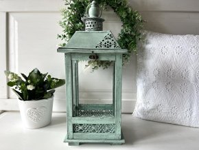 Dřevěná zelená lucerna 1