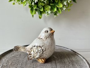 Dekorace ptáček krémový 2