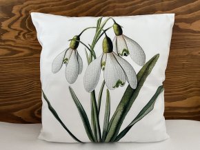 Jarní povlak na polštář se sněženkami