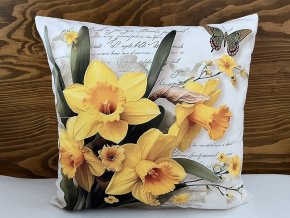 Jarní povlak na polštář narcisy 45 x 45 cm - 4 varianty