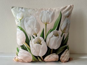 Jarní povlak na polštář s tulipány 3
