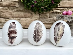 Dekorace vejce s pírky menší