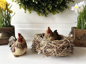 Hnědá slepička a kohoutek