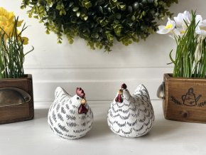 Dekorace slepička bílo černá