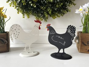 Kovová slepička a kohoutek menší