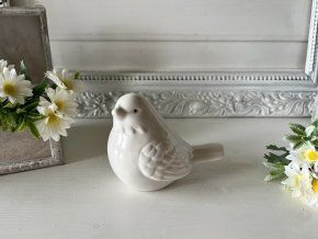 Dekorace ptáček bílý