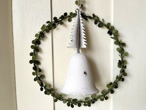 Bily kovovy zavesny zvonek I