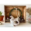 Dekorace slepička bílo hnědá