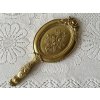 Zlaté antik příruční zrcátko s růžemi a patinou 4
