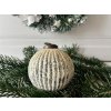 Krémová vánoční koule s patinou - 2 varianty
