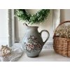Šedý keramický džbán s květy Floria 5