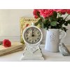 Bílé antik stolní hodiny Hotel du Monde